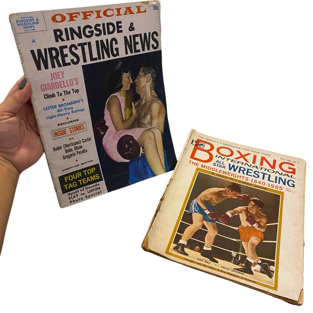 Set of 2 VINTAGE Boxing and All Star Wrestling 1964 & 1965 Collectors Magazines